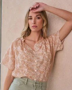 Polin et moi Blouse avec broderie Martha