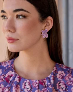 Polin et moi Boucles d’oreilles fleur de dahlia