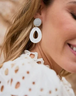 Polin et moi Boucles d’oreilles longues blanches