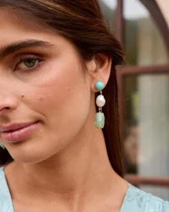 Polin et moi Boucles d’oreilles pierres de mimosa