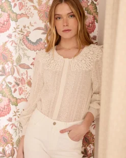 Polin et moi Chemise à col en dentelle Pilar
