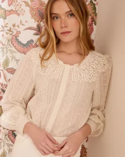 Polin et moi Chemise à col en dentelle Pilar