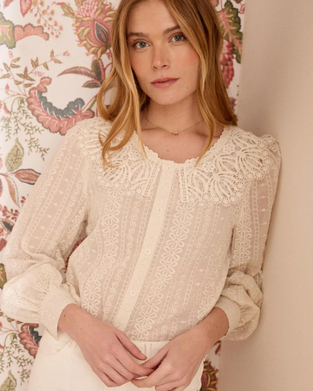 Polin et moi Chemise à col en dentelle Pilar