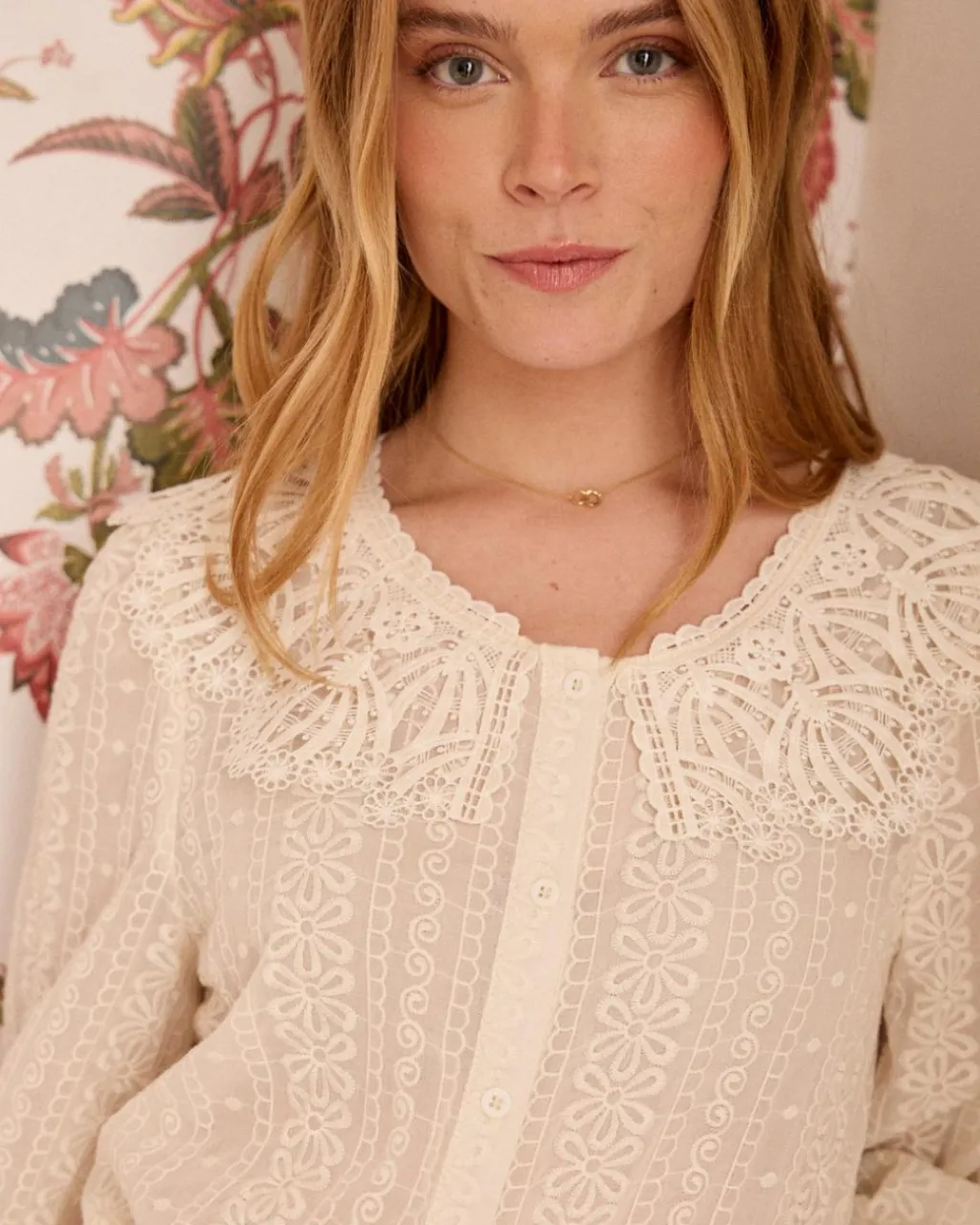 Polin et moi Chemise à col en dentelle Pilar