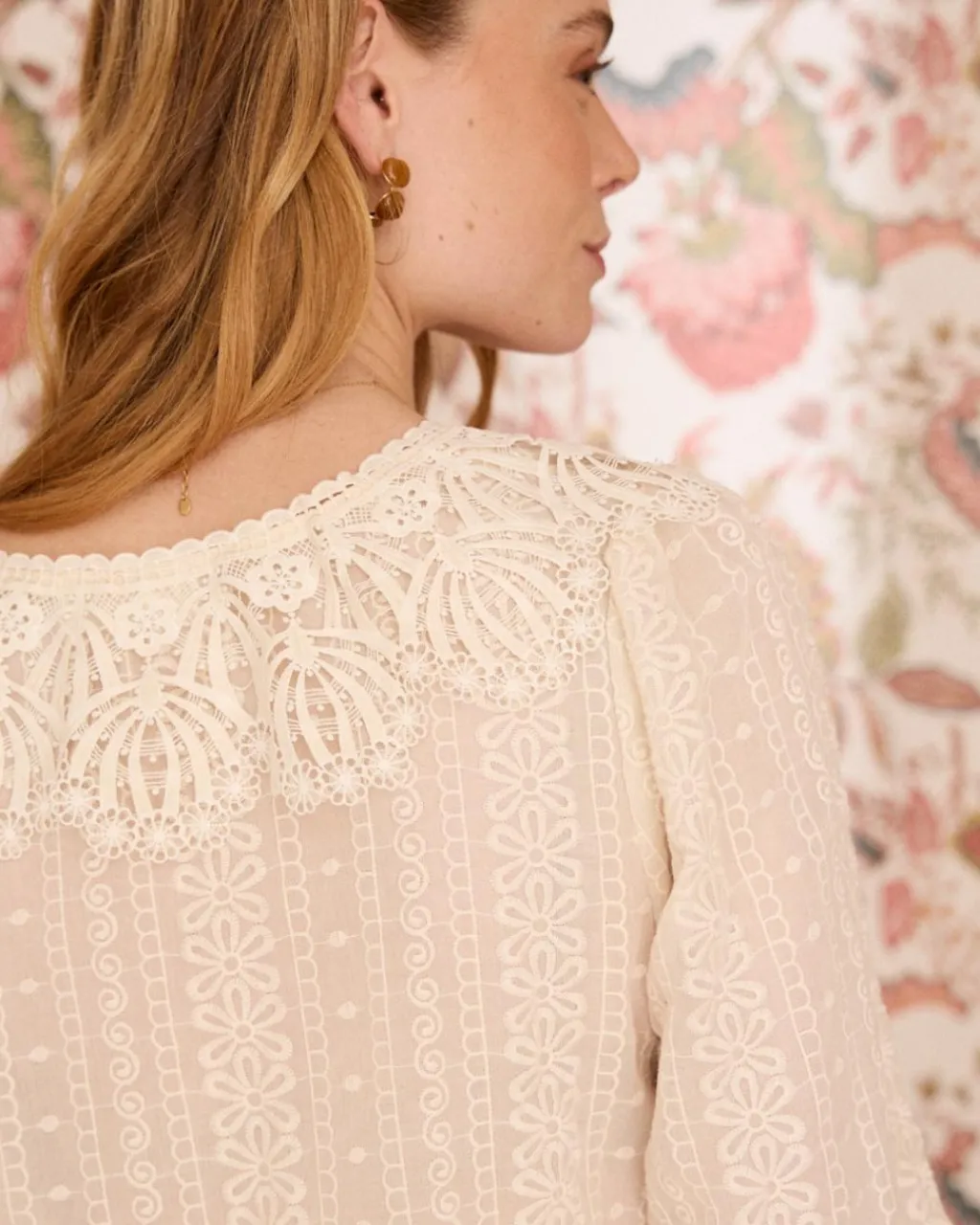 Polin et moi Chemise à col en dentelle Pilar