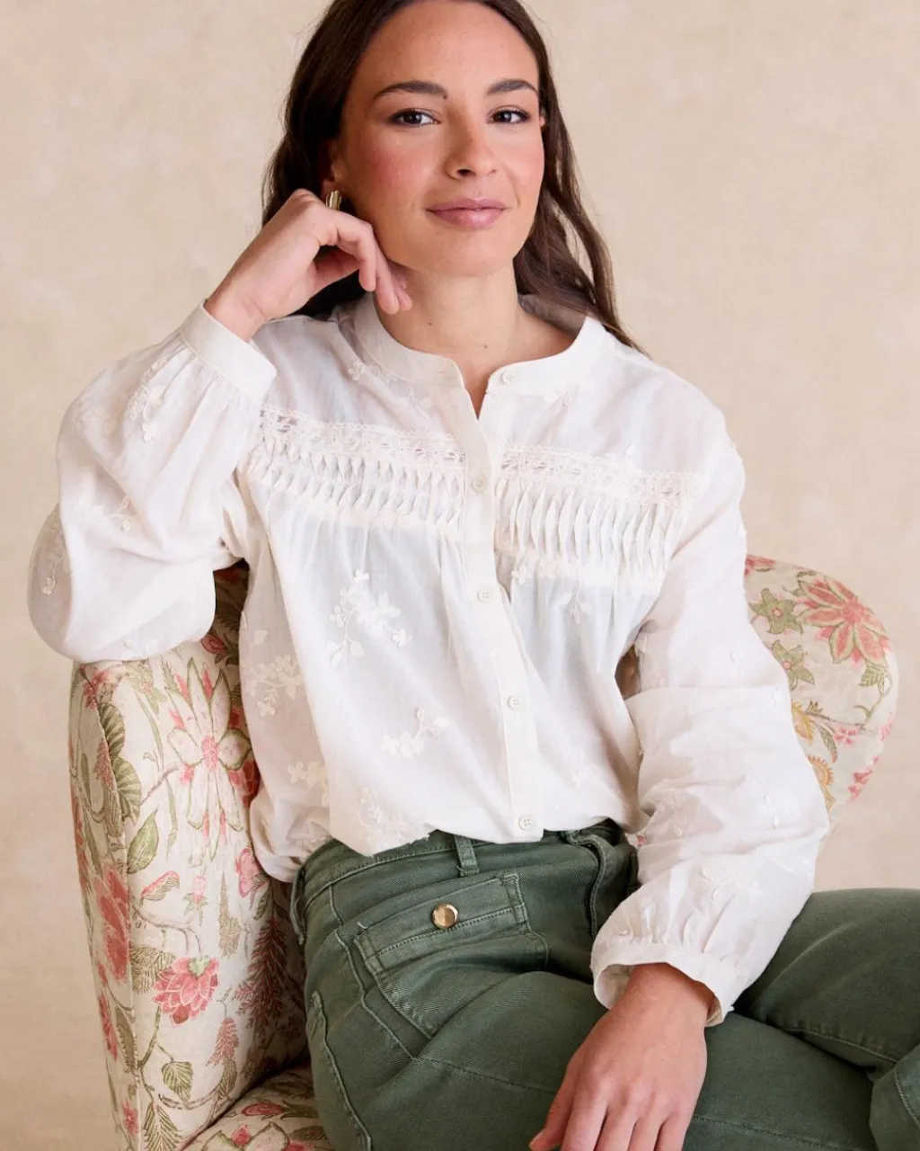 Polin et moi Chemise brodée Lidia