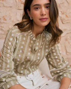 Polin et moi Elle Blouse Broderie Florale