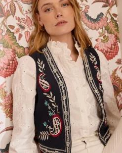 Polin et moi Gilet brodé Abelina