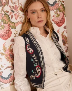 Polin et moi Gilet brodé Abelina