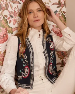 Polin et moi Gilet brodé Abelina