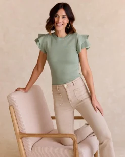 Polin et moi Haut à volants en maille d’