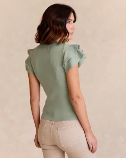 Polin et moi Haut à volants en maille d’