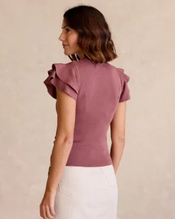 Polin et moi Haut à volants en maille