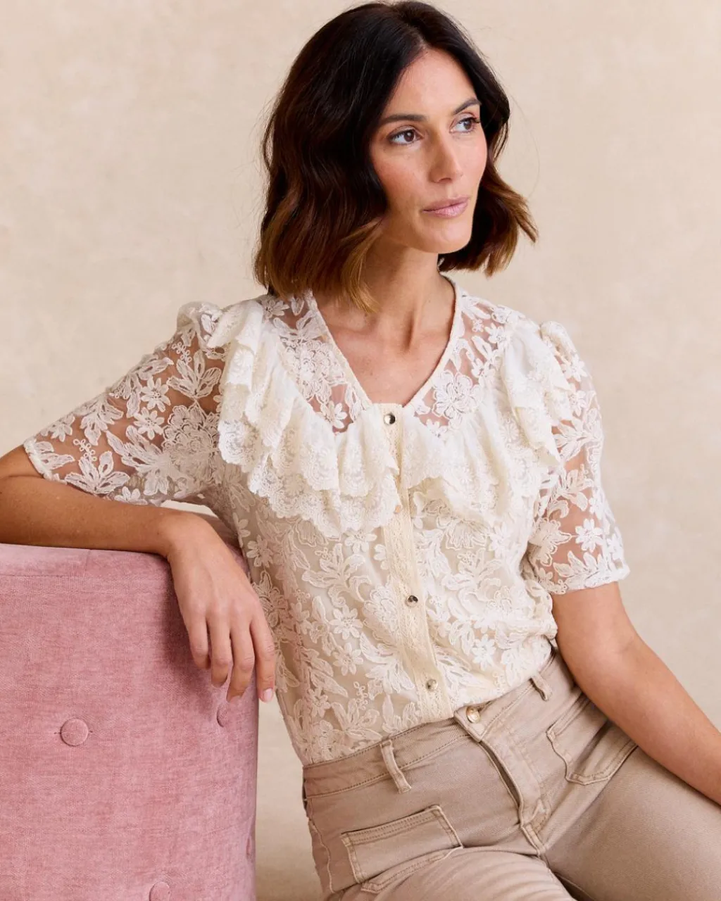 Polin et moi Haut brodé Griselda