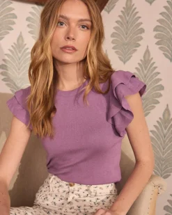 Polin et moi Mahira Haut en tricot à volants