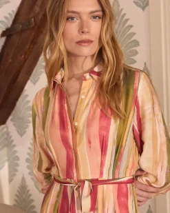 Polin et moi Robe midi rayée Naelia