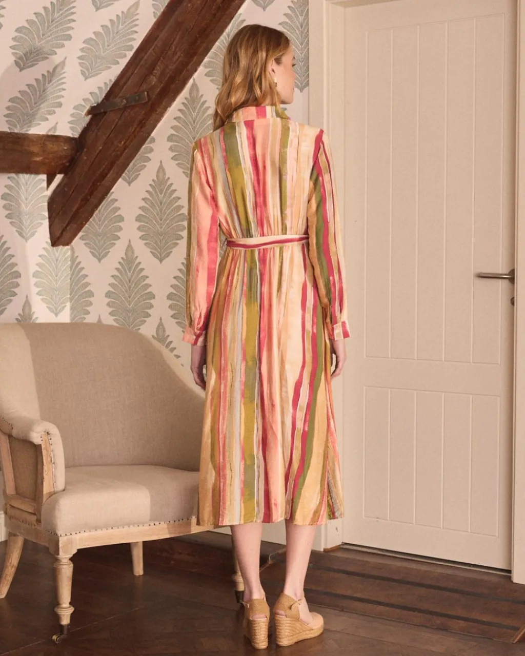 Polin et moi Robe midi rayée Naelia