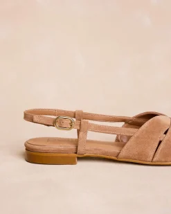 Polin et moi Sandale plate camel