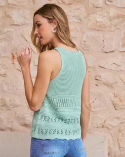 Polin et moi Top en maille clémentine