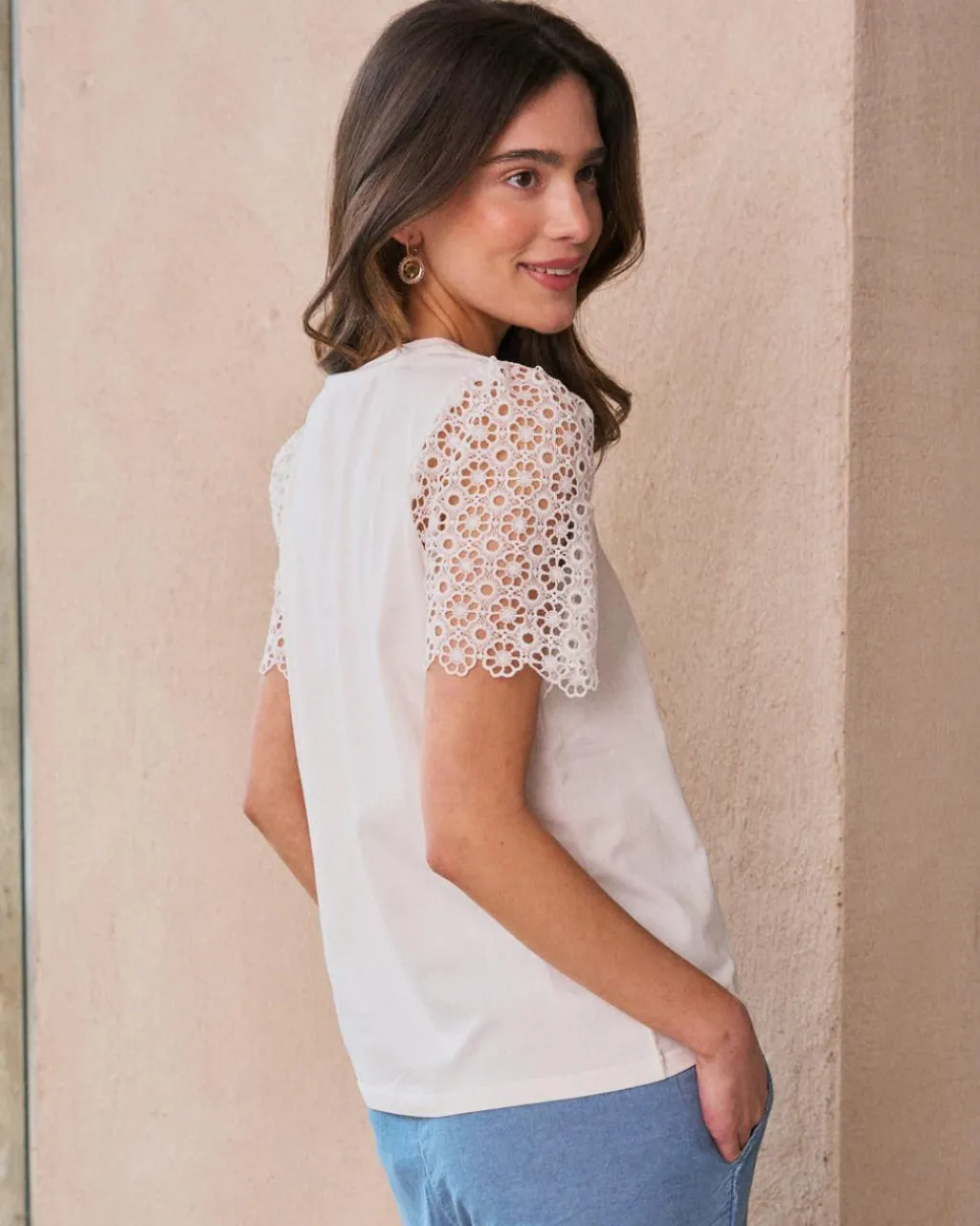 Polin et moi T-shirt à manches en dentelle Inara