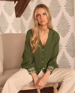 Polin et moi Vivi Green Blouse